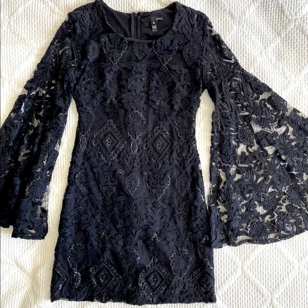 Bell Sleeve Black Dress